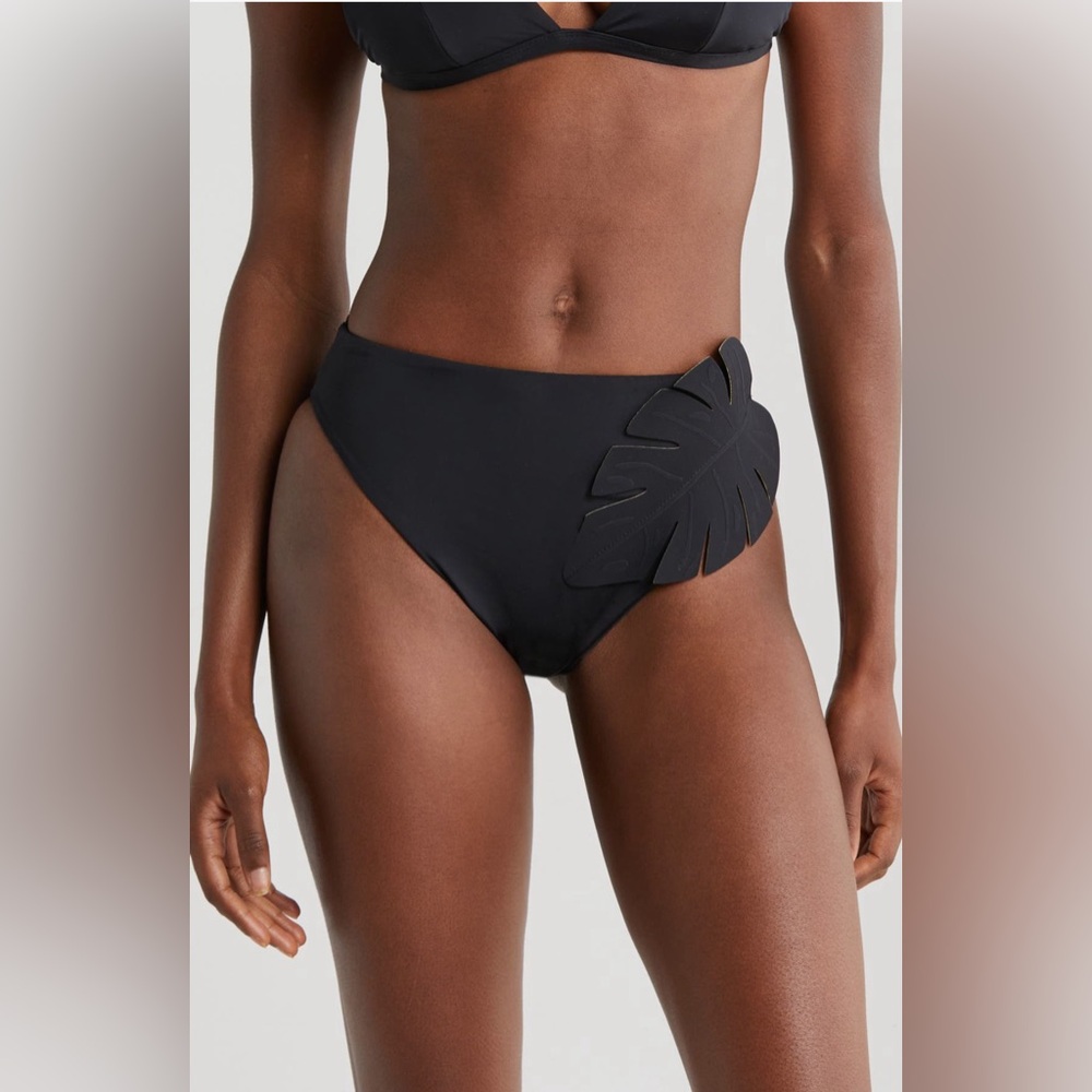 FARM RIO Palm Appliqué Bikini Bottom, Size Large, $120